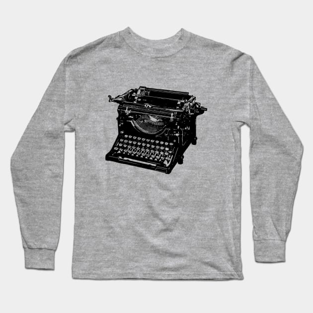 Antique Typewriter Long Sleeve T-Shirt by GloopTrekker